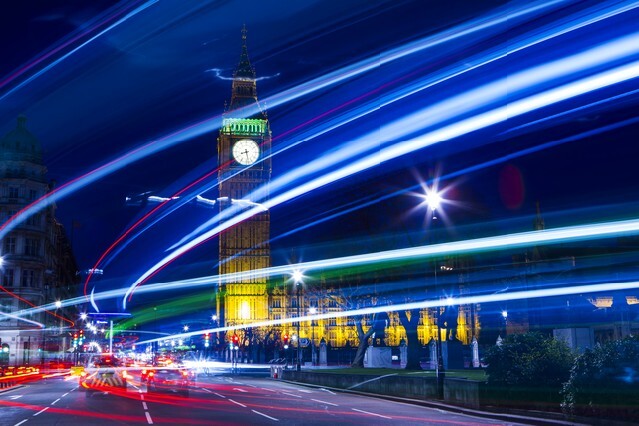 Speed motion at night London